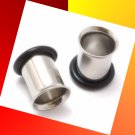 Pair 4G 5mm Steel Single Flare Flesh Ear Tunnel Plugs Gauges Jewelry