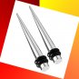 Pair Steel Straight 2G 6mm Ear Taper Expander Stretcher Gauges Ear Plugs