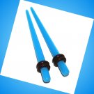 Pair Blue Turquoise Acrylic Straight 8G 3.2mm Ear Taper Stretcher Gauges Plugs