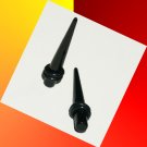 Pair Acrylic Shorty Black Straight 4G 5mm Ear Taper Expander Gauges Stretching Piercing Plugs