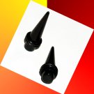 Pair Acrylic Shorty Black Straight 0G 8mm Ear Taper Expander Stretching Gauges Piercing Plugs