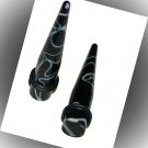 Pair Swirl Black Acrylic 7/16 11.2mm Ear Taper Ear Expander Gauges Stretching Plugs Pair Swirl Black Acrylic 7/16 11.2mm Ear Taper Ear Expander Gauges Stretching Plugs