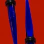 Pair 0G 8mm Blue UV Acrylic Translucent Ear Taper Expander Stretcher Plugs