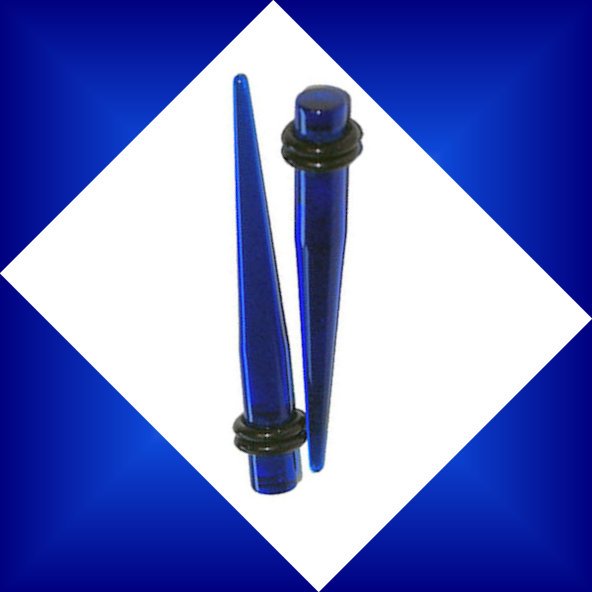 Pair 2G 6mm Blue Acrylic Translucent Ear Taper Expander Stretcher Gauges Plugs