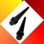 Pair Black Acrylic 00G 10mm Ear Taper Expander Stretching Gauges Plugs