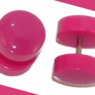 Pair Pink Acrylic Ear Cheater Illusion Plugs 7/16, 16 Gauges Pair Pink Acrylic Ear Cheater Illusion Plugs 7/16, 16 Gauges
