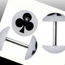 Pair White Acrylic Ear Cheater With Black Clover Illusion Plugs 0G Pair White Acrylic Ear Cheater With Black Clover Illusion Plugs 0G