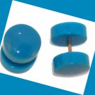 Pair Blue Turquoise Acrylic Ear Cheater Illusion Fake Plugs 00G, 16 Gauge Pair Blue Turquoise Acrylic Ear Cheater Illusion Fake Plugs 00G, 16 Gauge