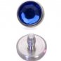 Blue CZ Dermal Anchor Top Piercing for 14G bases, Disc 3.6mm