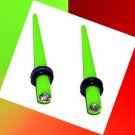Pair 6G 4mm Clear Cz Green Ear Taper Expander Ear Gauges Piercing Plugs Pair 6G 4mm Clear Cz Green Ear Taper Expander Ear Gauges Piercing Plugs