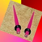 Pair 8G, 3.2mm Acrylic Pink Ear Taper Expanders W Clear CZ Gauges Plug with Clear CZ Pair 8G, 3.2mm Acrylic Pink Ear Taper Expanders W Clear CZ Gauges Plug with Clear CZ