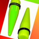 Pair 9/16 14mm Green UV Straight Ear Taper Expander Ear Stretcher Gauges Plugs Pair 9/16 14mm Green UV Straight Ear Taper Expander Ear Stretcher Gauges Plugs