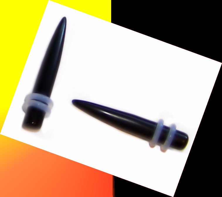 Pair 4G 5mm Onyx Black Stone Ear Taper Expanders Stretchers Gauges