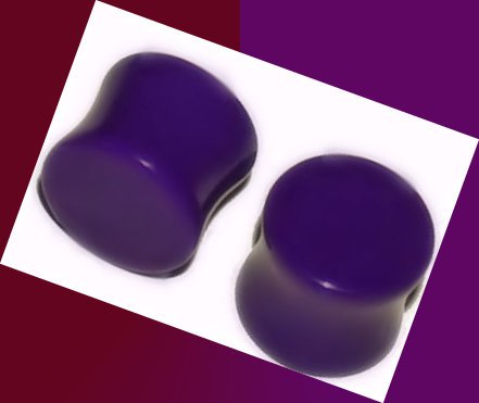 Pair Purple Acrylic Saddle Ear Plugs 1/2" Gauges 12.7mm