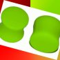 Pair UV Green Acrylic Saddle Ear Plugs 7/16" Gauges 11.81mm