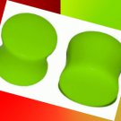 Pair 12.04 mm UV Green Acrylic Saddle Ear Plugs 1/2" Gauges Pair 12.04 mm UV Green Acrylic Saddle Ear Plugs 1/2" Gauges