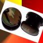 Pair Green Acrylic Camouflage Ear Plugs 7/16" Gauges 11.2mm Screw on