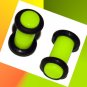 Pair 4G Green Acrylic Saddle Ear Plugs 5mm Gauge With O-Rings