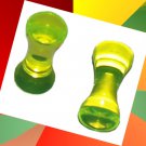Pair Green Acrylic Saddle Flesh Ear Plugs 10G Gauges 2.5mm