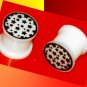Pair 16mm White Silicone Flesh Ear Plugs 5/8 Gauge W Black Stars