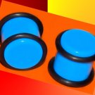Pair Blue Turquoise Acrylic Ear Plugs 7/16 Gauges 11.2mm W Grooved O-Rings Pair Blue Turquoise Acrylic Ear Plugs 7/16 Gauges 11.2mm W Grooved O-Rings