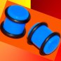 Pair 00G Blue Turquoise Acrylic Saddle Plugs 10mm Gauge With Grooved O-Rings