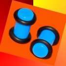 Pair 2G Blue Turquoise Acrylic Ear Plugs 6mm Gauge With Groove O-Rings