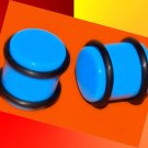 Pair Blue Turquoise Acrylic Ear Plugs 1/2 Gauges 12.7mm W Grooved O-Rings Pair Blue Turquoise Acrylic Ear Plugs 1/2 Gauges 12.7mm W Grooved O-Rings