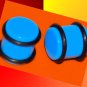 Pair Blue Turquoise Acrylic Ear Plugs 1/2 Gauges 12.7mm W Grooved O-Rings
