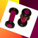 Pair 8G Purple Acrylic Saddle Ear Plugs Gauge 3.2mm With Grooved O-Rings Pair 8G Purple Acrylic Saddle Ear Plugs Gauge 3.2mm With Grooved O-Rings