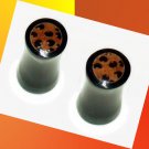 Pair 4G Organic Buffalo Horn Saddle Ear Plugs with Solid Coco Inlay 5mm Gauges Pair 4G Organic Buffalo Horn Saddle Ear Plugs with Solid Coco Inlay 5mm Gauges