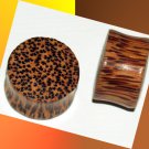 Pair 19mm Organic Coco Wood Saddle Ear Plugs 3/4 Gauge