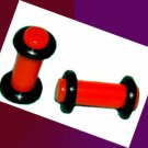 Pair 6G Red Acrylic Saddle Ear Plugs 4mm Gauge With Grooved O-Rings Pair 6G Red Acrylic Saddle Ear Plugs 4mm Gauge With Grooved O-Rings