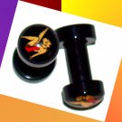 Pair 8G Black Acrylic Betty Boop Ear Plugs 3.2mm Gauges Screw On Pair 8G Black Acrylic Betty Boop Ear Plugs 3.2mm Gauges Screw On