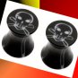 Pair 2G Black Acrylic Skull Inlay Saddle Ear Plugs 6mm Gauge