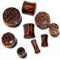 Pair 6G Organic Coco Wood Saddle Ear Plugs 4mm Gauge
