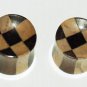 Pair 00G Concave Wood Ebony Areng Saddle Ear Plugs 10mm Gauge
