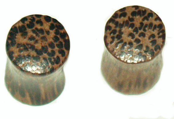 Pair 2G Organic Coco Wood Ear Saddle Plugs 6mm Gauge