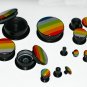 Pair Acrylic Gay Pride Rainbow Ear Plugs 5/8  16mm Gauges Screw Fit