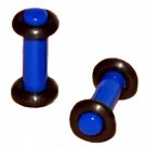 Pair 8G Blue Acrylic Ear Plugs 3.2mm Gauge With Groove O-Rings Pair 8G Blue Acrylic Ear Plugs 3.2mm Gauge With Groove O-Rings