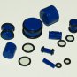 Pair 10G Blue Acrylic Saddle Ear Plugs 2.5mm Gauge With Groove O-Rings
