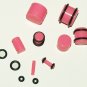 Pair 16mm Pink Acrylic Saddle Ear Plugs 5/8 Gauge With Grooved O-Rings
