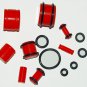 Pair 2G Red Acrylic Saddle Ear Plugs Gauges 6mm W Grooved O-Rings
