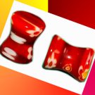 Pair 2G 6mm Red Double Flared Acrylic Plugs Saddle Ear Stretching Piercing Gauge Pair 2G 6mm Red Double Flared Acrylic Plugs Saddle Ear Stretching Piercing Gauge