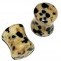 Pair 0G 8mm Jasper Stone Plugs Saddle Ear Stretching Piercing Gauge