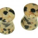 Pair 2G Jasper Stone Plugs Saddle Ear Stretching Piercing Gauge Pair 2G Jasper Stone Plugs Saddle Ear Stretching Piercing Gauge