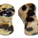 Pair 4G 5mm Jasper Stone Plugs Saddle Ear Stretching Piercing Gauge