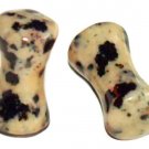 Pair 6G 4mm Jasper Stone Plugs Saddle Ear Stretching Piercing Gauge