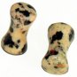 Pair 6G 4mm Jasper Stone Plugs Saddle Ear Stretching Piercing Gauge