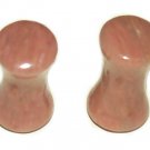 Pair 6G 4mm Rose Quartz Stone Plugs Saddle Ear Stretching Piercing Gauge Pair 6G 4mm Rose Quartz Stone Plugs Saddle Ear Stretching Piercing Gauge